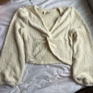 Altar'd State Cream Twist Front Sweater